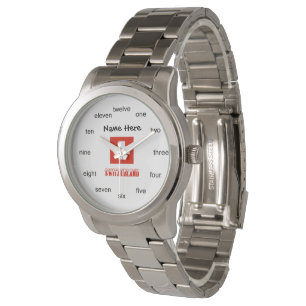 Montre Suisse et drapeau suisse personnalisés
