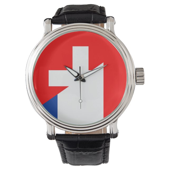 Montre suisse france drapeau pays moitié symbole suisse (devant)