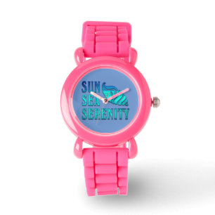 Montre Sun Sea Serenity Tropical Seashell Beach Scène