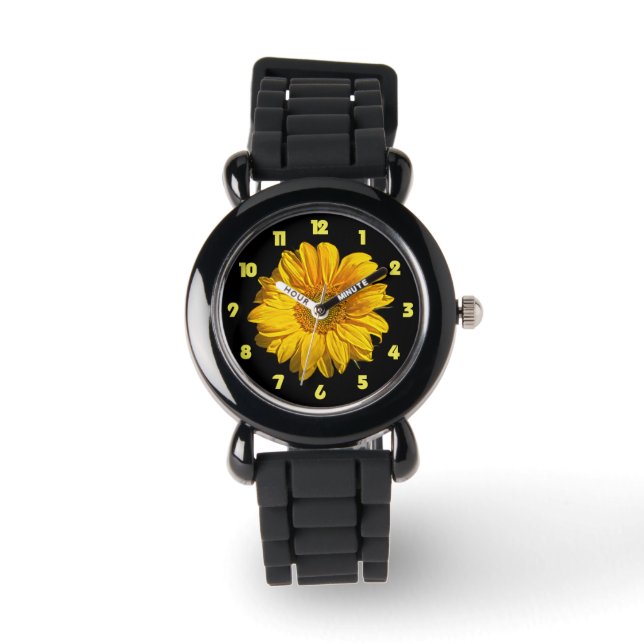 Montre Sunflower Yellow Fat Numéros wacnm (Recto)