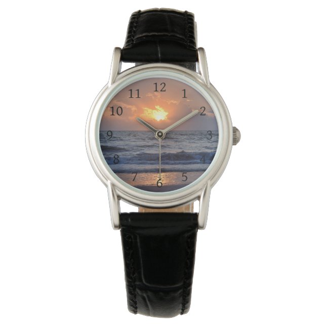 Montre Sunset Ocean Sea Beach Orange (devant)