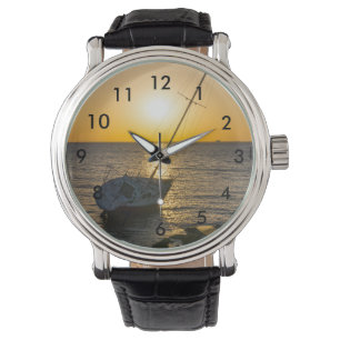 Montre Sunset Sailboat Shipwreck Gulf Breeze Wrist Watch