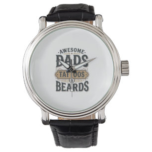 Montre Super Papas Ont Des Tatouages Et Des Barbes Vintag