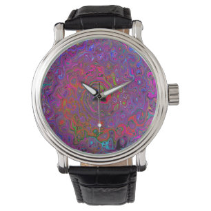 Montre Super psychédélique Magenta Retro Liquide Swirl