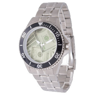 Montre surdimensionnée de bracelet d'or de 100$