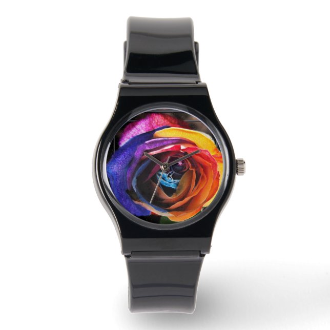 Montre Surfer sur la rose arc-en-ciel   (Recto)
