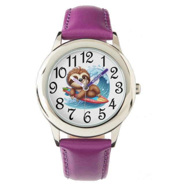 Montre Surfeur de paresseux pour enfants  (devant)