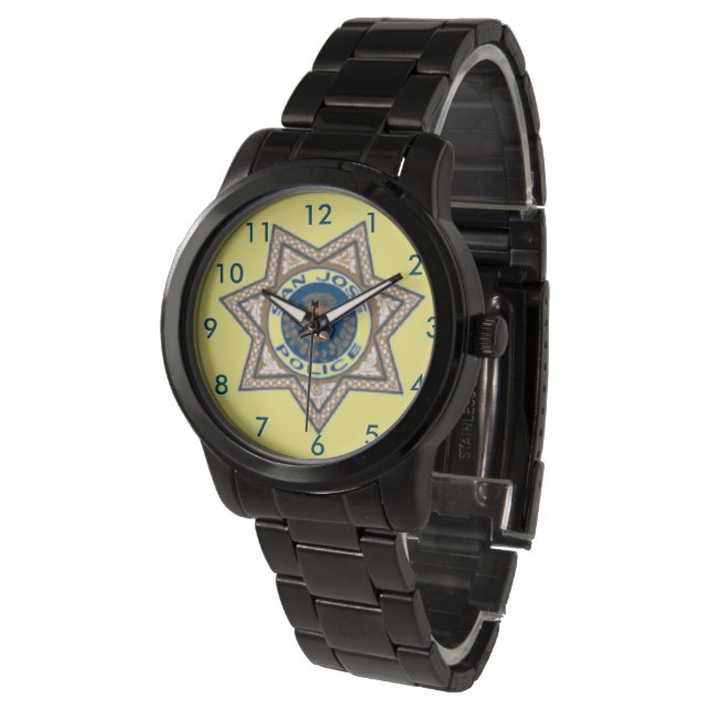 Montre Surveillance de l'insigne de la police de San Jose (Incliné)