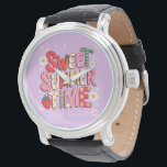 Montre Sweet Summer Time Coquette Strawberry Retro Beach<br><div class="desc">Sweet Summer Time Coquette Strawberry Retro Beach</div>