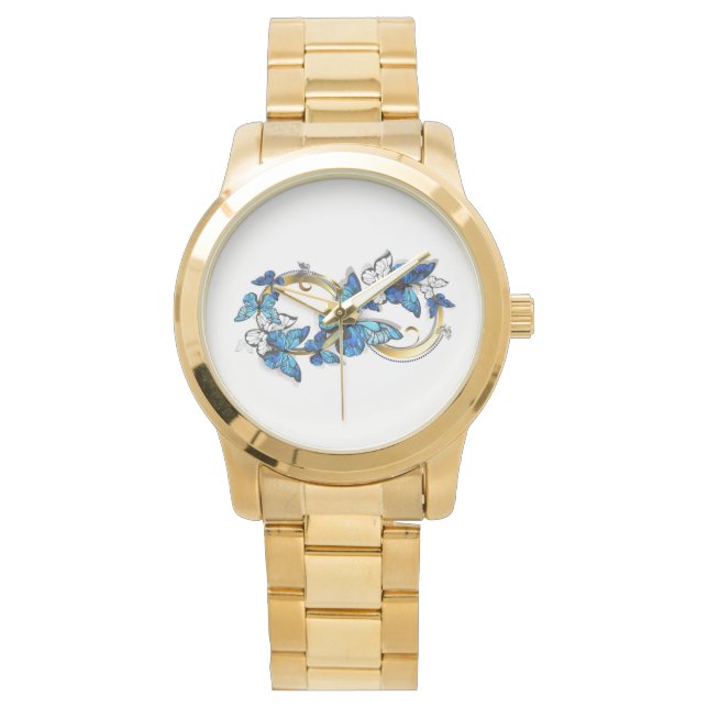 Montre Symbol Infinity of Blue Morpho Butterflies (devant)