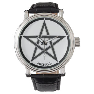 Montre Symbole cool du pentacle de Grunge Personalisé Uni