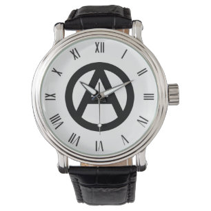 Montre Symbole d'anarchie NOIRE