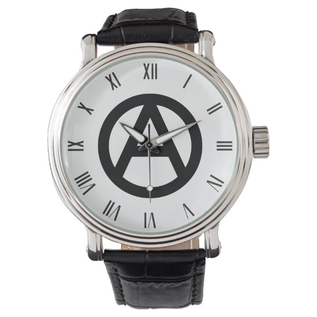 Montre Symbole d'anarchie NOIRE (devant)