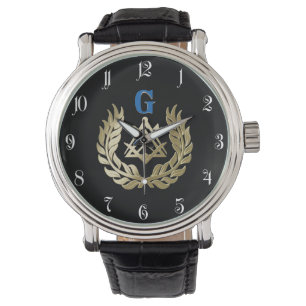 Montre Symbole de la maçonnerie d'or