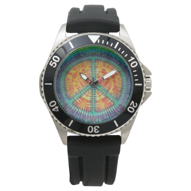 Montre SYMBOLE DE LA PAIX Tie Dye (devant)