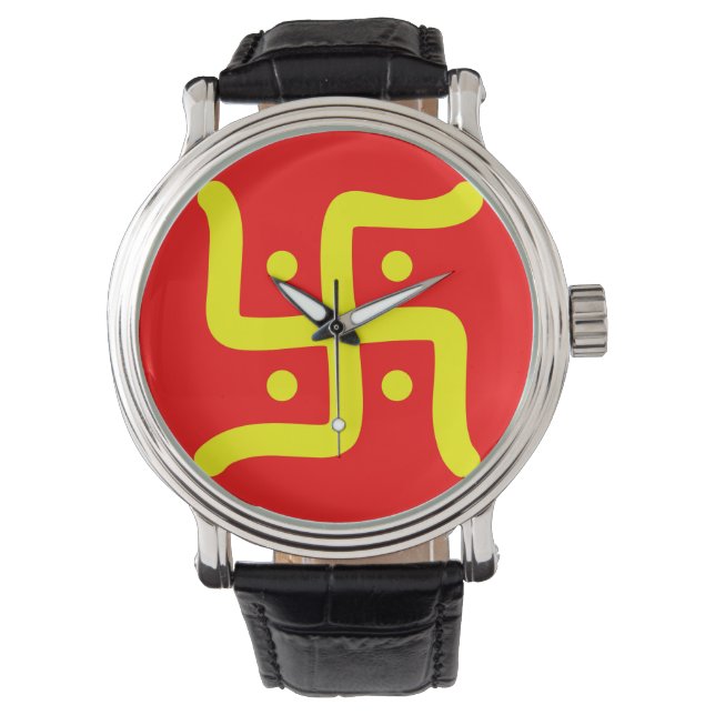 Montre symbole de la swastika hindoue traditionnelle indi (devant)