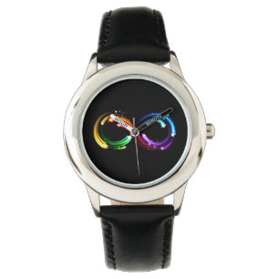 Montre Symbole de l'infini de comètes arc-en-ciel