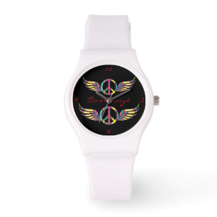 Montre Symbole de paix hippie ailé Thunder_Cove