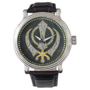 Montre Symbole décoratif de Khanda avec les pierres