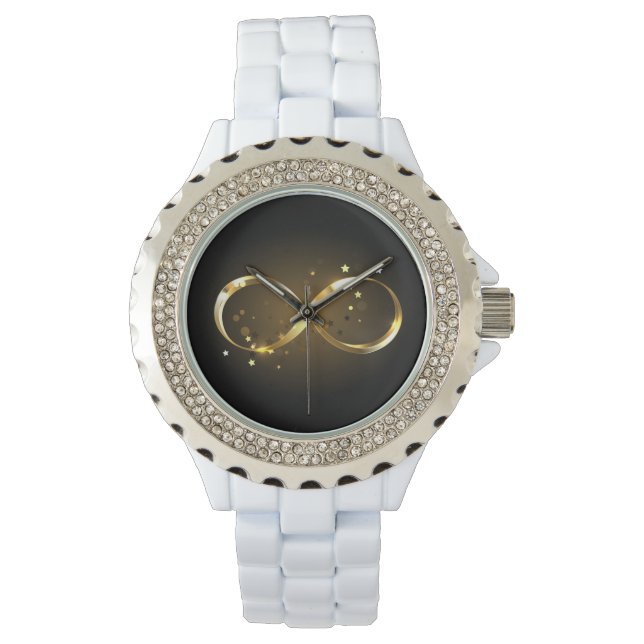 Montre Symbole d'infini doré (devant)