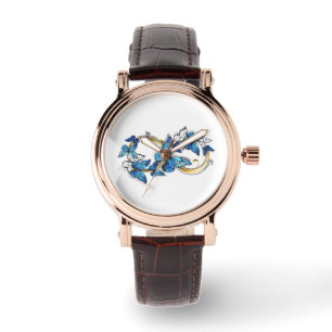 Montre Symbole infini de papillons Morpho bleus