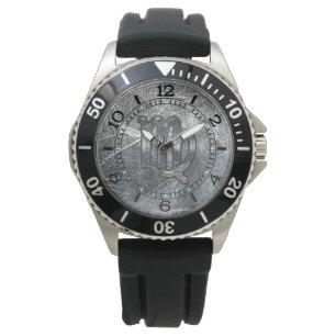 Montre Symbole moderne Virgo Zodiac Grunge Distressed Cad