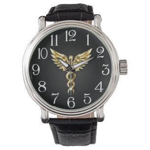 Montre Symbole Polygonal Or Caduceus