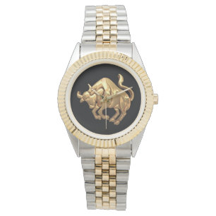 Montre Symbole taureau du signe Zodiaque du Taurus d'or