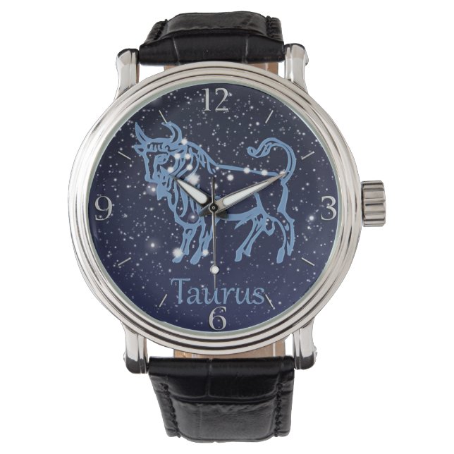 Montre Symbole Taurus Constellation et Zodiaque avec étoi (devant)