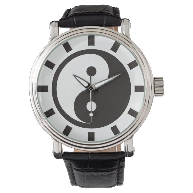 Montre Symbole Yin Yang - tatouage solide (devant)