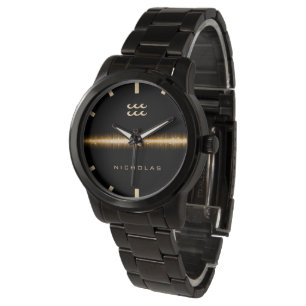 Montre Symbole Zodiaque Aquarius Cool Gold Light Line Nom