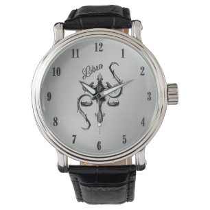 Montre SYMBOLE Zodiaque Libra Numéros noirs