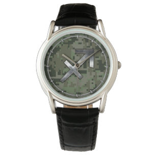 Montre Symbole zodiaque Sagittarius sur Camo numérique ve