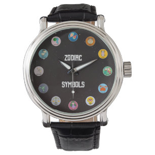 Montre Symboles de Zodiac mignons et colorés avec les 12