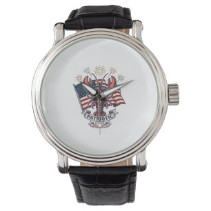 Montre T-Shirt_1 gravure vintage drapeau homard patriotiq
