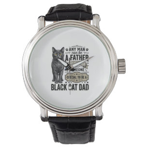Montre T-shirt avec gravure vintage Papa Chat Noir Design