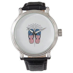 Montre T-shirt de conception de l'été de feux d'artifice