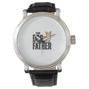 Montre T-Shirt De gravure vintage drôle de Corgi Dogfathe