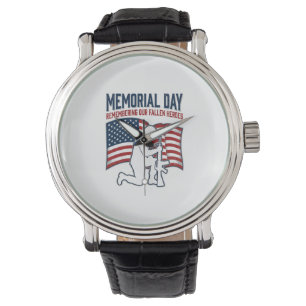 Montre T-shirt de soldat patriotique Jour du Souvenir Hér