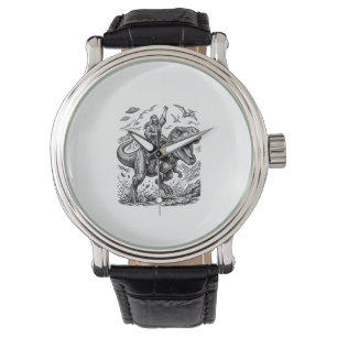 Montre T-shirt graphique à motif de cavalier dinosaure gr
