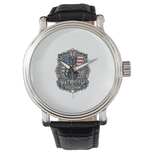 Montre T-shirt graphique vectoriel de chat noir patriotiq