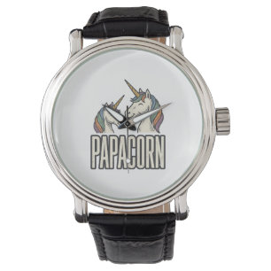 Montre T-Shirt Papa Licorne Papa Gravure Vintage Des