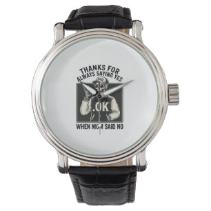 Montre T-shirt vintage drôle de papa squelette disant oui