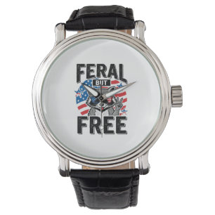 Montre T-shirt vintage Raton laveur patriotique sauvage e