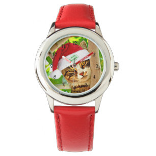 Montre Tabby de Noël, Chat dans un arbre.