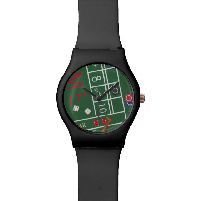 Montre Table Casino Craps avec chips et dés (Fermer)