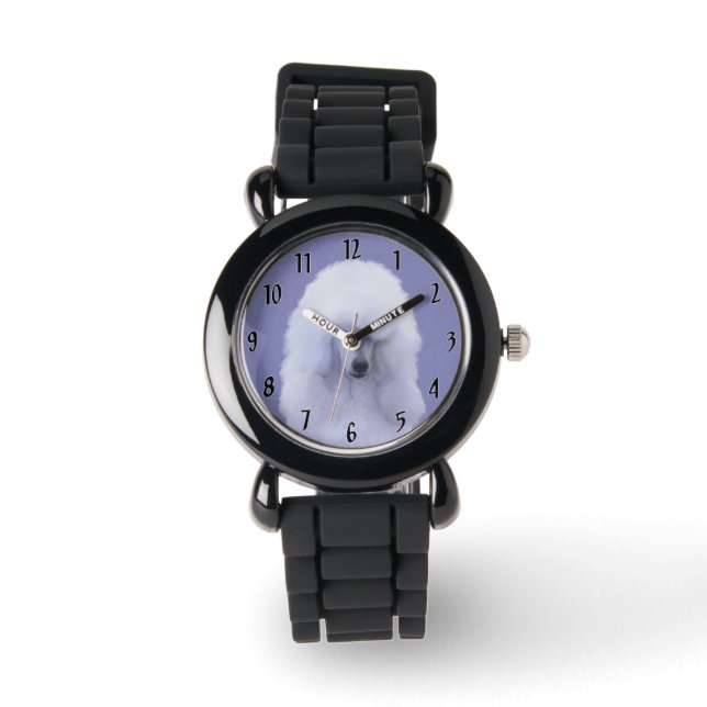 Montre Tableau blanc standard de caniche - Art original d (Recto)