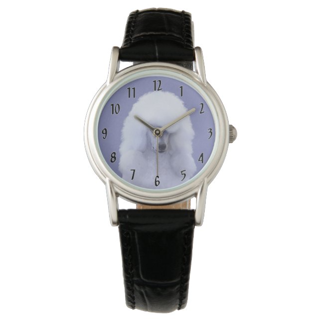 Montre Tableau blanc standard de caniche - Art original d (devant)