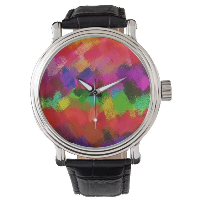 Montre Tableau coloré Abstrait #3 (devant)
