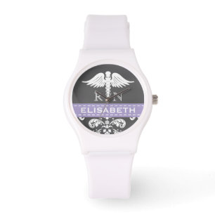 MONTRE TABLEAU DE CADUCÉE DE RN D'INFIRMIÈRE PERSONNALI